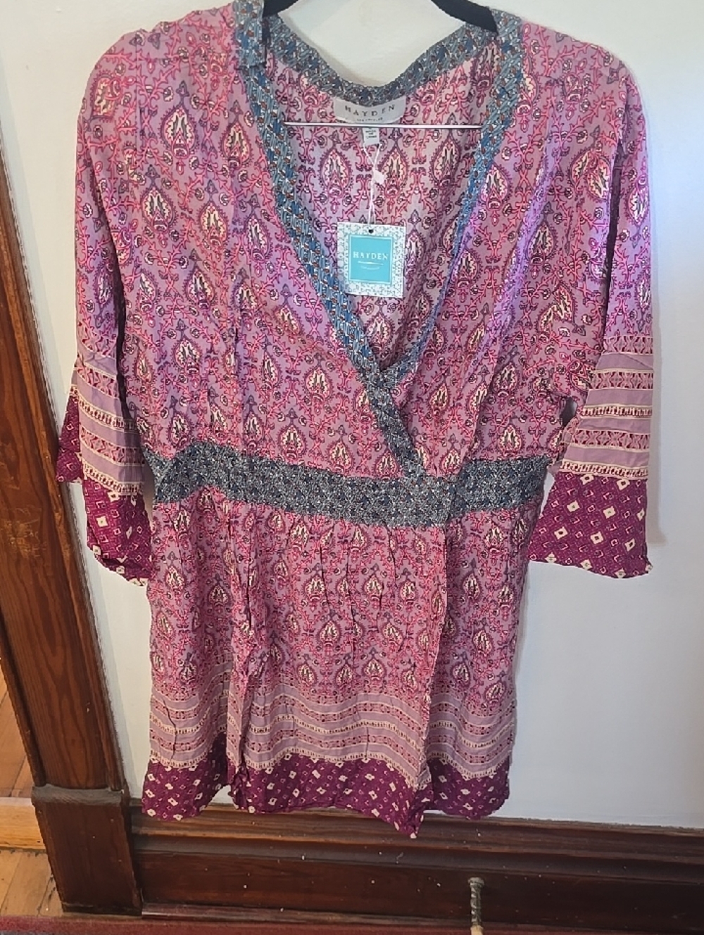 Hayden Pink Paisley Wrap Midi Dress